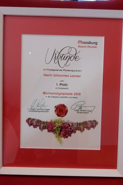 Urkunde Blumenolympiade 2018
