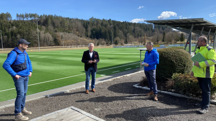 Kunstrasen vor Fertigstellung