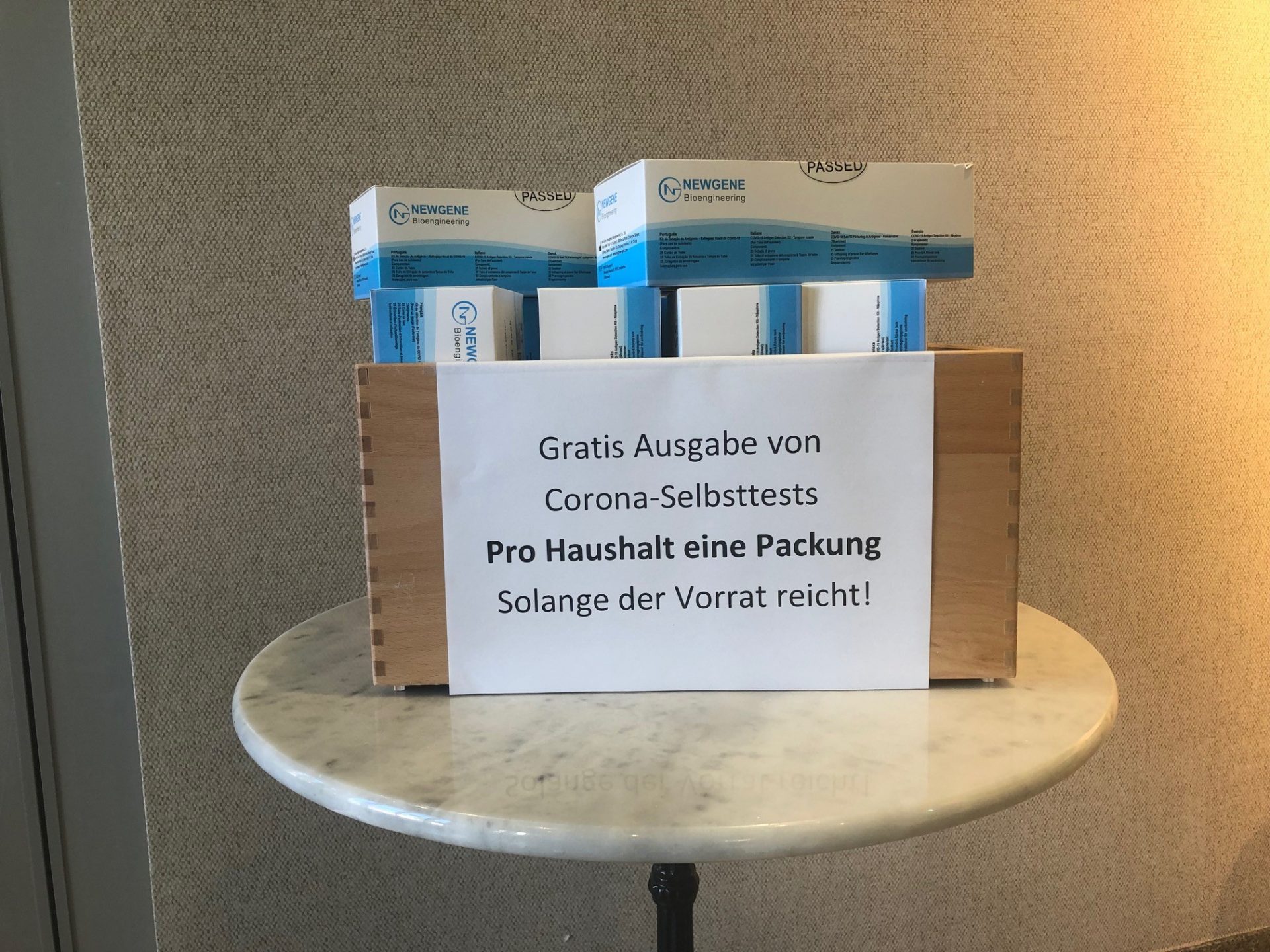 Gratis Antigentest-Packungen erhältlich