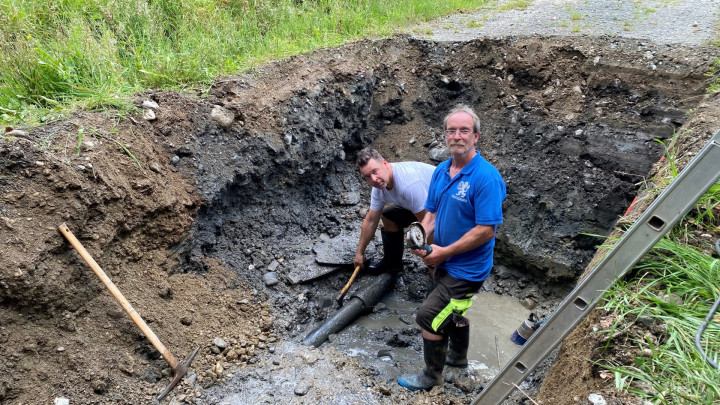Wasserrohrbruch geortet und repariert