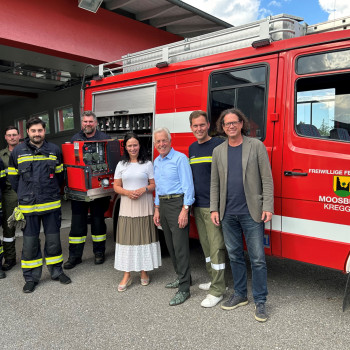 Feuerwehr Moosburg Kregger mit Bgm. Christian Scheider und Landesrat Martin Gruber